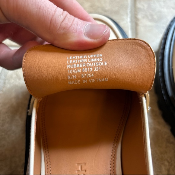 TORY BURCH JESSA LOAFER LUG SOLE NEW CREAM LEATHER EQUESTRIAN HARDWARE SZ 10.5US - Picture 6 of 7